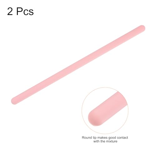 HARFINGTON 2Pcs Silicone Stir Sticks 5.5" Reusable Stirring Rods for Mixing Epoxy Resin Liquid Paint Arts DIY Crafts, Pink - color: Pink