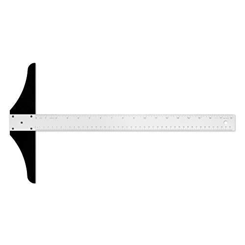 Alumicolor 18-inch Non Slip Standard Aluminum T-Square for Art Framing & Drafting, Silver - size: 18-inch