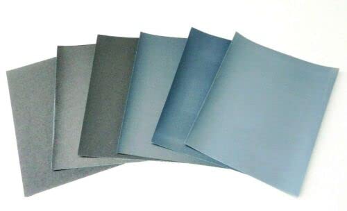 9x11 Matador Sanding Sheets Wet/Dry Waterproof Sandpaper S/C Grit 1500 2000 2500 3000 5000 7000 6 Assortment Fine Abrasive for Sanding, Wood Finishing, Metal Furniture Polishing Made in Germany