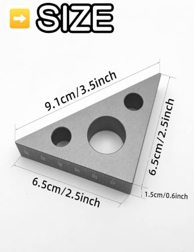 Right Angle Ruler， 45 n 90 Degree Small Aluminum Alloy Triangle Ruler