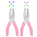 UCEC Hole Puncher for Crafts, 1/4" & 1/8" Single Hole Punch with Soft Grip - color: Pink, size: Circle+Circle