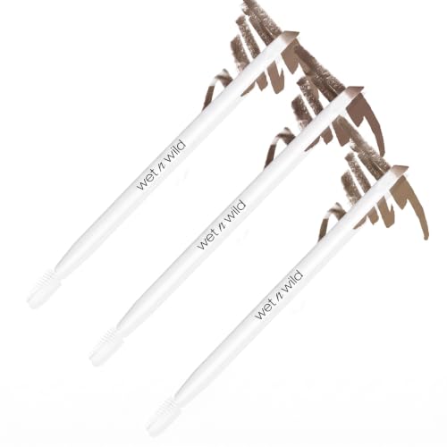 wet n wild Eyebrow and Liner Brush, Soft Fibers, Pack of 3 | Flat Angled | Ultra-Thin Precision - color: Brow & Liner Duo Brush, size: 7.28 in (Pack of 3)