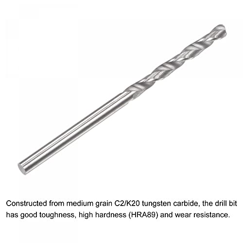 uxcell Solid Carbide Drill Bits, 2.2mm C2/K20 Tungsten Carbide Jobber Drill Bits Straight Shank Drilling Tool for Stainless Steel Aluminum Iron Metal Plastic 2pcs - size: 2.2mm