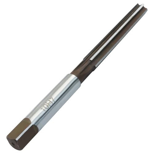 Hand Reamer Tool, 10mm H7 Metric Reamer Drill Bit with 6 Straight Flutes for Metal & Woodworking Applications - size: 10mm