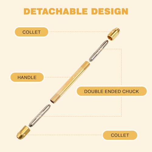 iplusmile Mini Hand Drill Double-Head Pin Vise for Watch Repairing Jewelry Making Model Carving Micro Drilling 4 Pcs Hand Drill Set for Precise Hole Drilling