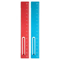 HARFINGTON 2pcs Straight Ruler 15cm Metal Bookmark Clip Ruler Red/Blue - color: Deep Red/Blue