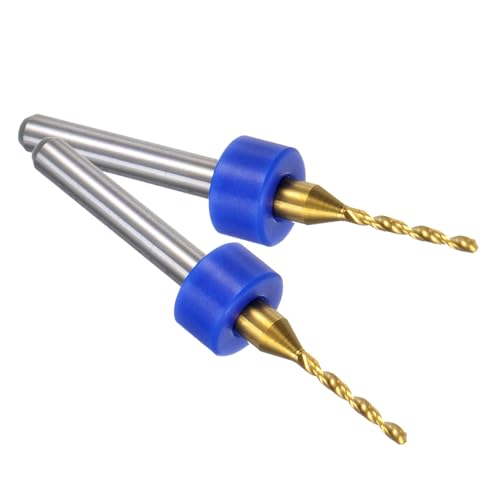 uxcell 10pcs PCB Drill Bits 1/8" Shank 1.2mm Titanium Coated Carbide Micro Twist Mini Drill Bits Set Rotary Drilling Tool for Print Circuit Board Jewelry CNC Engraving - size: 1.2mm