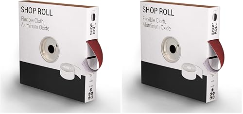 VSM 1" x 50yd (150'), 80 Grit (Medium) Aluminum Oxide Sanding Shop Roll, F-Weight Cotton Cloth Backed Sandpaper Roll for Hand Finishing, Woodworking, Metal Working, Polishing (Pack of 2) - size: 1IN x 50YD (Pack of 2), style: 80 Grit