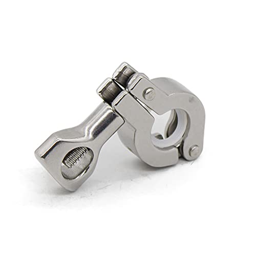 Tri Clamp with Wing Nut Stainless Steel 304 Heavy Duty Sanitary Single Pin Tri Clamp Clover with Silicone Gasket (Flange Size: 34mm) - size: flange size 34mm
