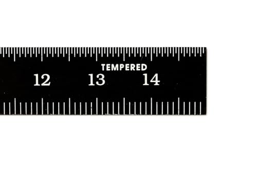 PEC Tools Metric Metal Ruler, 15CM, Made in USA - color: Black Chrome-Flexible, size: 150mm