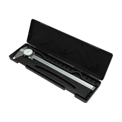 HFS 0-12 Inch Dial Caliper, ±0.001 Inch Accuracy, 4-Way Precision Measuring Tool for Inside, Outside, Depth and Step Measurements, Shockproof Design with Protective Storage Case - size: 0-12" Carbon Steel