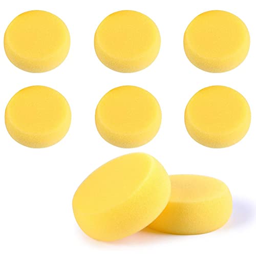 WAFJAMF 8 Pcs Round Painting Sponge 2.96 Inch Craft Clay Yellow - size: 8PCS