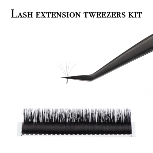 Eyelash Tweezers for Lash Extensions, Professional Lash Tweezers Kit