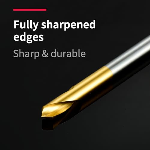 Positioning Drill bit 5/16 90° Titanium-Coated Centre Drill bit High-Precision Centre Drill High Precision DRINYOUNG (90 Degree, 5/16x90L TIN) - color: 90 Degree, size: 5/16x90L TIN