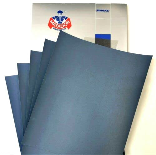 Matador Abrasive Wet or Dry Sandpaper 25 Sheets 1000 Grit 9" x 11" Silicon Carbide Made in Germany