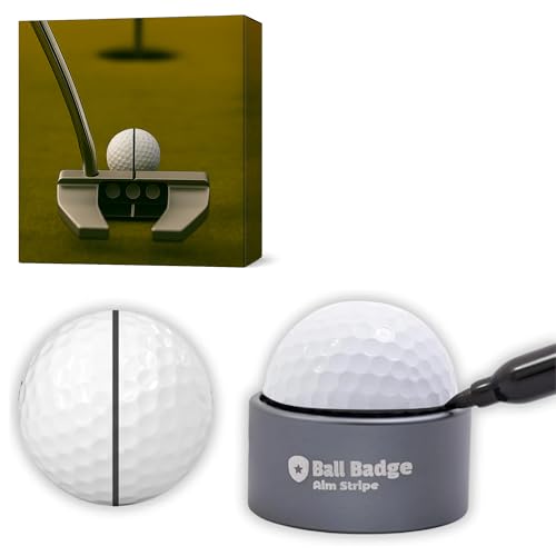 Aim Stripe, Golf Ball Alignment Tool, Full Metal, Training Aid - color: Grey