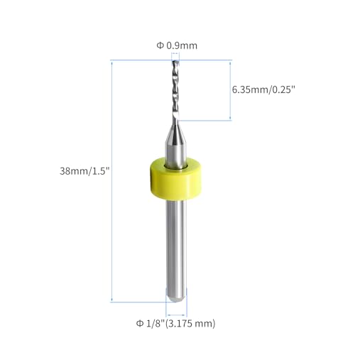 10PCS 0.9mm Tungsten Carbide Shank Micro Drill Bits for PCB - size: 0.9mm (CED)