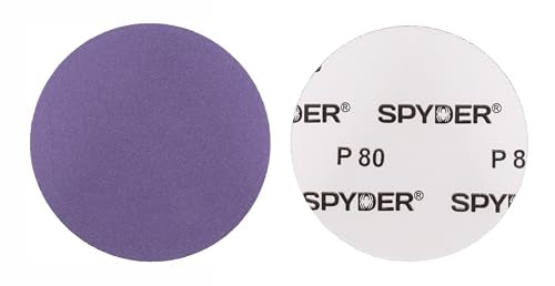 Spyder 10-Pack 80 Grit Sanding Discs, Ceramic with Stearate, 5-Inch Self Stick Adhesive PSA, for Random Orbital Sander (500054) - style: 80 Grit