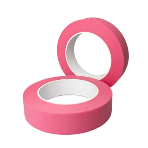 Pink Masking Tape, 1 Inch x 55 Yards, 2 Rolls - color: Pink