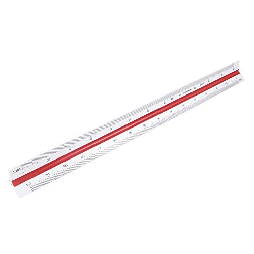12 Inch Triangular Engineering Scale Ruler 1:100, 1:200, 1:250, 1:300, 1:400, 1:500 by YOSOGO