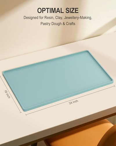 Silicone Art Mat for Crafts, 16" x 24" Waterproof Non-Slip Painting Mat - color: Blue, size: 16" x 24"