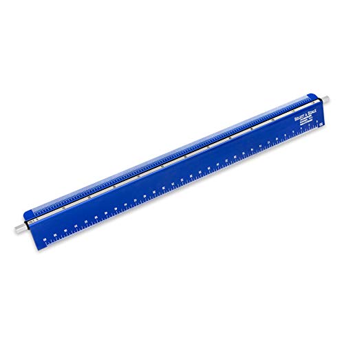 Alumicolor Select-a-Scale Engineer Drafting Tool w/Rotating Calibration Rod (12IN, Blue) - color: Blue, size: 12IN