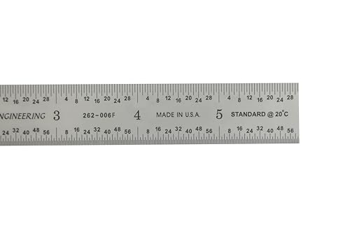 PEC Tools 6"/150mm Machinist Ruler, English & Metric, High Precision - color: Semi-Flex Carbon Steel, size: 6"/150mm-2 Pack