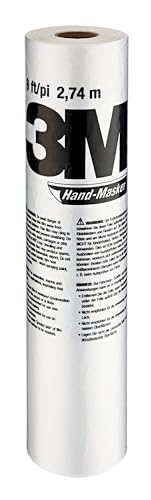 3M Hand-Masker Contractor's Plastic Film, 108" in x 90' Feet, Unfolds to Full Width, Contains Job Site Dust & Overspray, For Painting, Drywall Texturing, Wall Finishing & Floor Standing, 1 Roll (CP9)