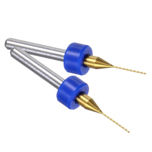 uxcell 10pcs PCB Drill Bits 1/8" Shank 0.5mm Titanium Coated Carbide Micro Twist Mini Drill Bits Set Rotary Drilling Tool for Print Circuit Board Jewelry CNC Engraving - size: 0.5mm