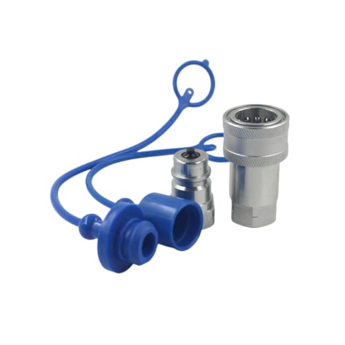 3/8" NPT ISO 7241-A Hydraulic Quick Connect Couplers Set Tractor Hydraulic Quick Disconnect Coupler Hydraulic Coupling - size: 1Set-ISO7241-A 3/8" NPT