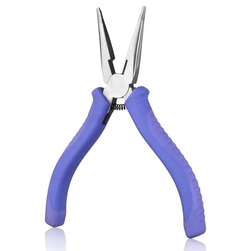 5 Inch Slim Long Nose Pliers, Chain Nose Pliers - size: 5" Slim Long Nose Pliers Serrated Jaw