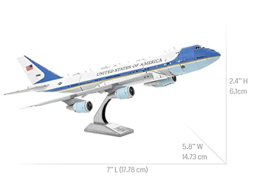Fascinations Metal Earth Air Force One 3D Metal Model Kit Bundle with Tweezers