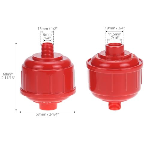 QWORK 10 Pack Disposable Mini Air Water Trap Filters, 1/4" Threads, Spray Gun Filters, Removes Moisture for Paint Sprayers and Air Tools