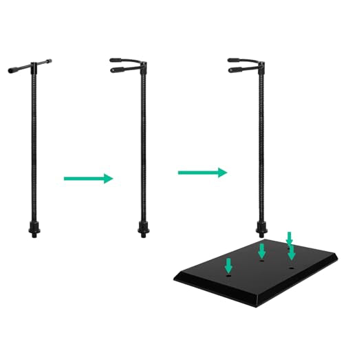 Action Figure Stand with Flexible Bendable Metal Arm, Adjustable Waist Clamp Display Stand Compatible With HG RG SD SHF Gundam 1/144 Models, Stop Motion Rig for Posing.（3Pack Black） - color: Black