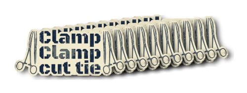 Clamp Cut tie Sticker Fun | Medical Surgical Staff Decal Nurse | Humor Doctor | Gift Office | Decor Scissors | 10 Pack [TAFF] - size: 6-inch