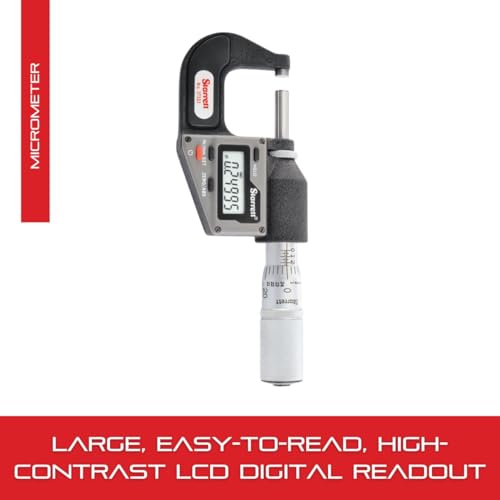 Starrett Electronic Micrometer, 0-1" Range, .00005" Resolution