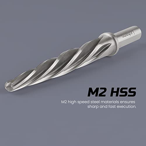 Lichamp 4pc M2 HSS Taper Reamer Set for Steel 3/8-3/4in