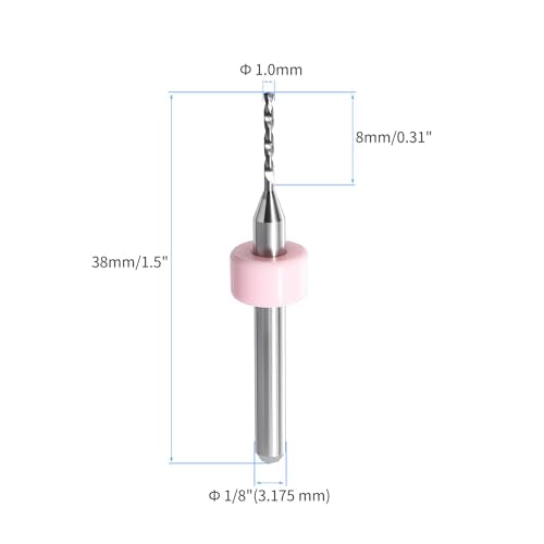 10PCS 1.0mm Tungsten Carbide Shank Micro Drill Bits for PCB - size: 1.0mm (CED)