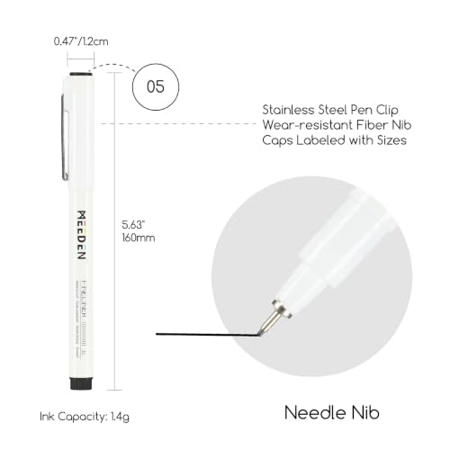 MEEDEN Micro Fineliner Drawing Pens: 0.5mm Needle Nib, 6 Pack, Black Ink - style: 0.5mm Needle Nib