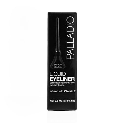 Palladio Liquid Eyeliner, Black Shimmer, Highly Pigmented, Waterproof, Smear-Proof, Includes Easy G Wand Applicator - color: Black Shimmer