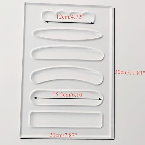 6 in1 Board Handle Router Template for Woodworking 1/4'' Thick DIY Router Template Grab Handle Acrylic Inlay Template Decorative Guide, Transparent