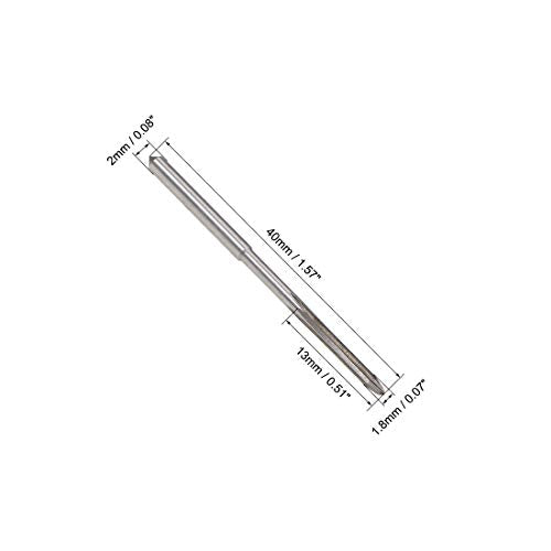 uxcell 1.8mm Chucking Reamer, HSS Cobalt M35 Lathe Machine Reamer D4 4 Straight Flutes, Round Shank Milling Cutting Tool, for Stainless Steel Alloy Copper Metal - size: 1.8mm