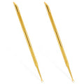 Qianyu 2Pcs Stainless Steel Cuticle Pusher - color: Gold