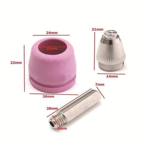 24Pcs Plasma Cutter Consumables Parts Fit for VEVOR CUT-50/60 Non-Touch Pilot Arc AG60/SG55 Welding Nozzle