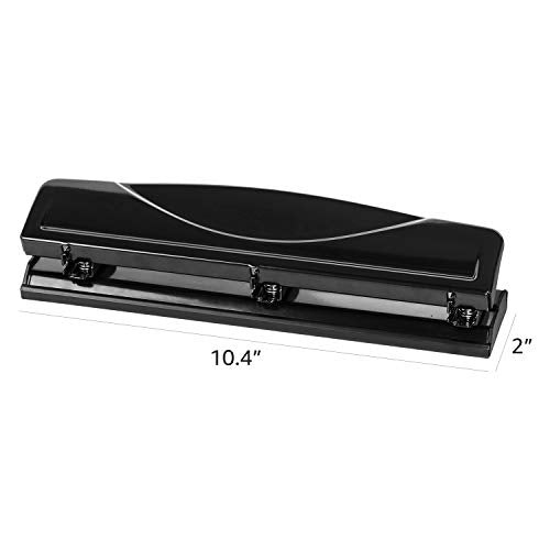 Amazon Basics 3 Hole Punch with Easy-Clean Tray, 10 Sheet Capacity, Black, 6-Pack - style: 3-hole, 10-sheet, 6-pack