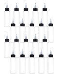 EOSAU 20 Pcs 2oz Clear Plastic Squeeze Bottles for Liquids, Twist Top Cap - color: Clear, size: 2oz 20Pack