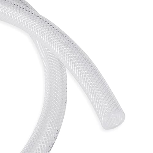 DAVCO 1/4" ID × 25 ft Heavy Duty Braided Clear Plastic Vinyl Tubing Hose - size: 1/4"ID, style: 25 Feet