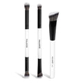 MAANGE 3 PCS Foundation Contour Conceal Brush Set, Makeup Brushes, Eyeshadow Concealer Brushes, Double Sided Blending Eyebrow Brush Professional Face brushes Set Tools, For Liquid, Cream, Loose Powder - color: 3 PCS