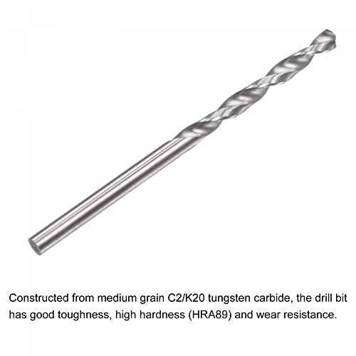 uxcell Solid Carbide Drill Bits, 2.1mm C2/K20 Tungsten Carbide Jobber Drill Bits Straight Shank Drilling Tool for Stainless Steel Aluminum Iron Metal Plastic 2pcs - size: 2.1mm