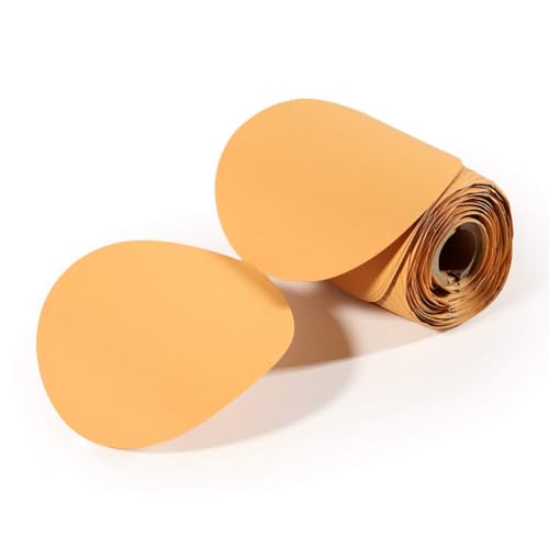 SPEEDWOX 100 Pcs 240 Grit Sandpaper Roll 5 inch Round Sanding Discs Adhesive Back PSA Sticky Back No Hole Stick and Sand Sandpaper for Wood, Auto Body Repair, Marine, Paint, Metal and Plastics - style: 240 Grit